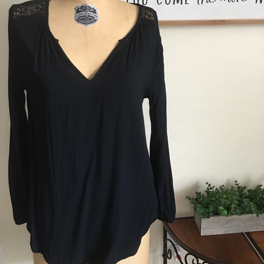 Black V Neck Blouse